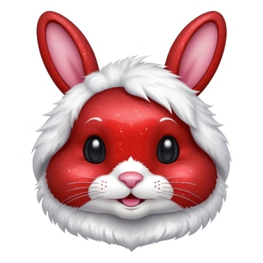 red glitter rabbit Happy  sticker