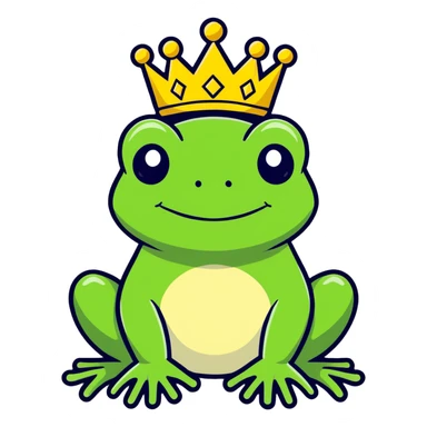 frog with a crown on its head sticker