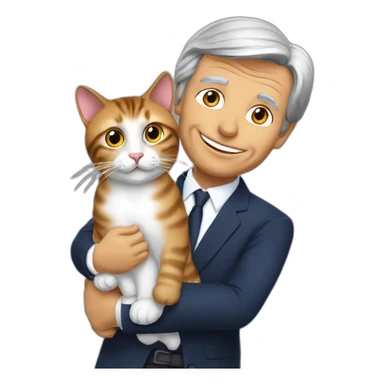 Vincent Bolloré qui caresse son chat démoniaque sticker