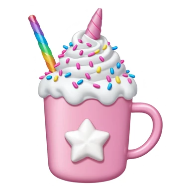 Make a pink unicorn hot cocoa sticker