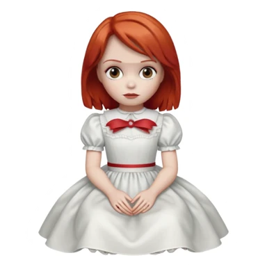 annabelle doll red hair sticker