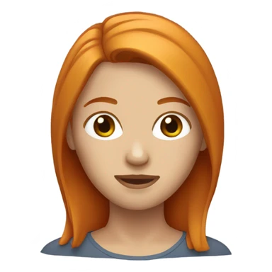 ginger woman  straight hair bob sticker