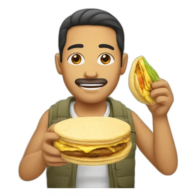 colombian eating arepa sticker