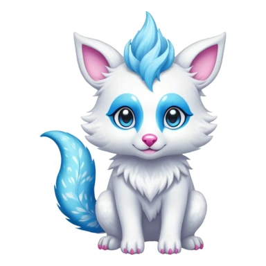 Cool cute Kawaii fantasy animal sparkle Fionbri-Vernid-creature by griffsnuff & LiLaiRa & Falvie full body sticker