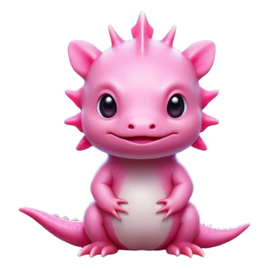cinematic-[axolotl]-realistic-full-body-sitting-emoji,-head-tilted-dramatically,-pink skin,-simplified-yet-realistic-focused-features,-highly-detailed,-glowing-with-an-almost-sarcastic-glow sticker