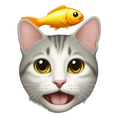 Fish in a cat’s head sticker
