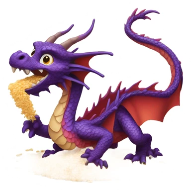 A dragon eating rice sticker