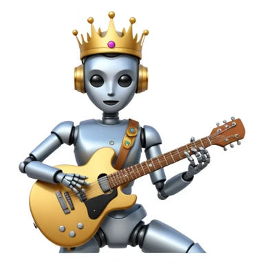 robot queen is playing on guitar sticker