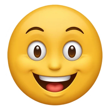 a normal emoji smiling really big and crazy sticker