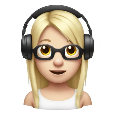 A Pig with a gaming headset on and blonde hair  sticker