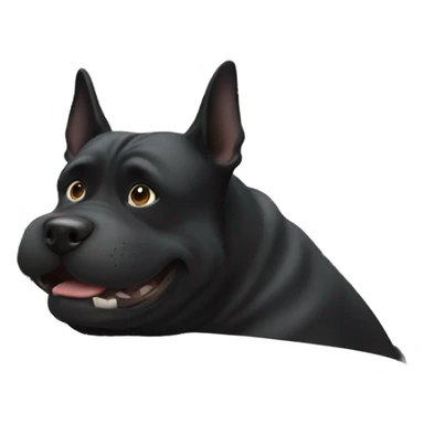 Fat black dog begging at a table sticker