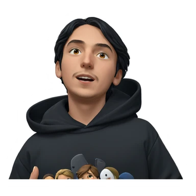 boy in black hoodie sticker