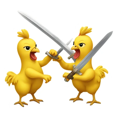 Chickens sword fighting using bananas sticker