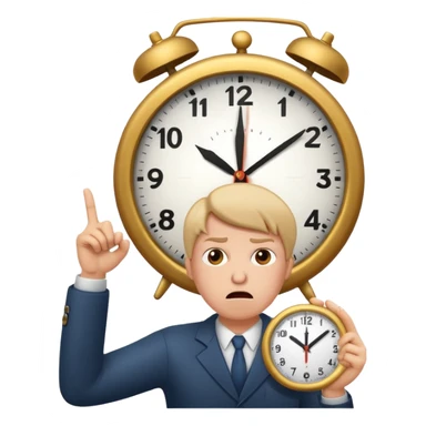 Emoji saying now maybe a clock and ur pointing at it like times up maybe sticker