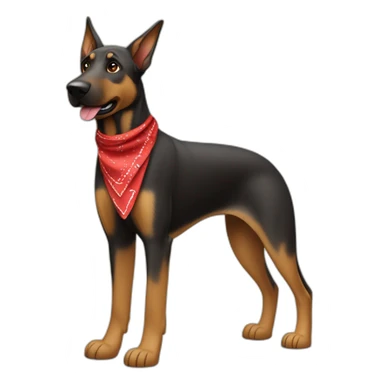 65% Coonhound 35% German Shepherd mix dog wearing small plain red bandana side view full body left facing sticker
