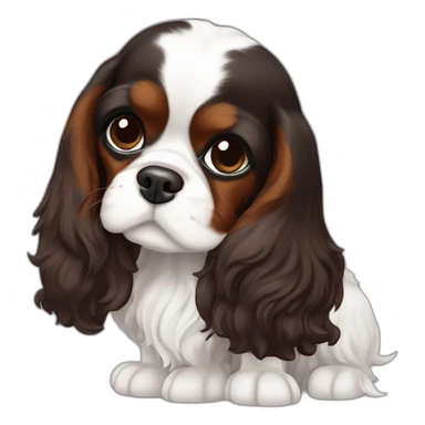 Cavalier king charles noir marron blanc sticker