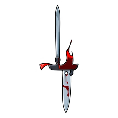 bloody knife with red blood stains sticker