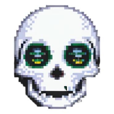 happy emoji with skull eyes sticker