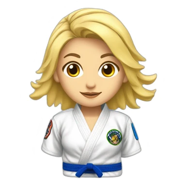 Beautiful blonde woman angel wearing Jiu-Jitsu BJJ gi sticker
