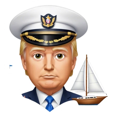 President Trump manning a sailboat sticker
