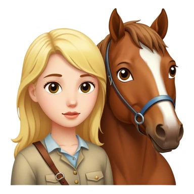 girl with horse in nature sticker