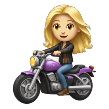 Blond girl on motorbike sticker