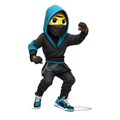 Ninja with diamond chain and jordan 4’s shoes sticker