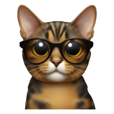 Tortie Cat with sunglasses sticker