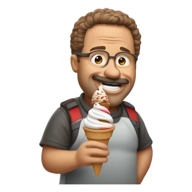 andy reid eating ice cream, cookies, and cake while saying bundle-rooski-doooo sticker