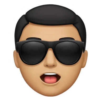 a bold man with black sunglasses and his mouth opened sticker