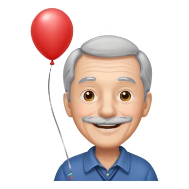 Grandpa floating with balloon sticker