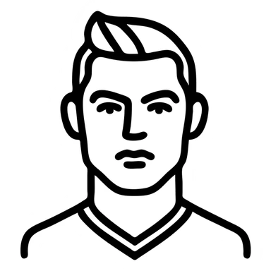 Cristiano Ronaldo as a bold outlined icon, stylized hair and facial features sticker