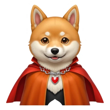 Shiba Dog in red dracula collar cloak sticker