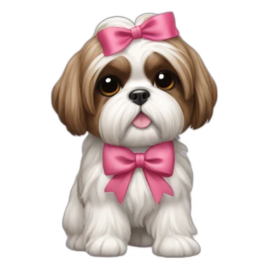 Dog Shih Tzu with a bow on his head full-body sticker
