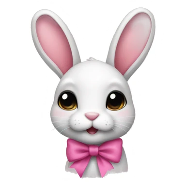 Bunny with a pink bow sticker