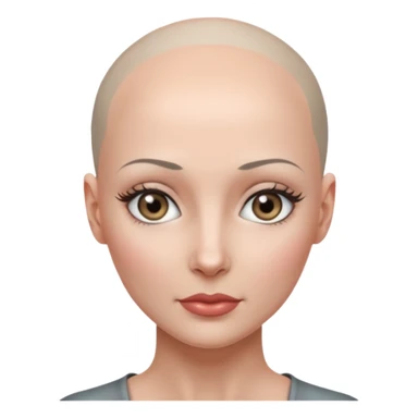 정말 예쁜 미인인데 대머리인 근데 머리 부분만 철로 되어있는 sticker