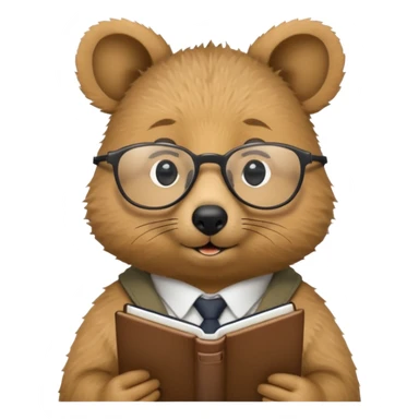 work with notebook quokka wearing glasses sticker