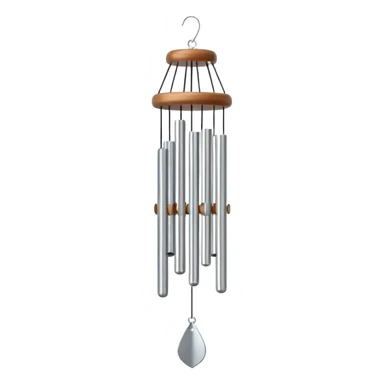 metal wind chime hanging with small tubes, sticker