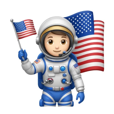 astronaut us flag sticker