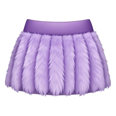 super realistic light purple fur mini skirt isolated sticker