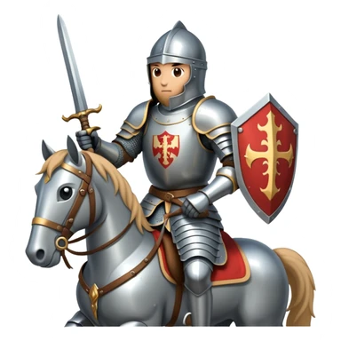 Knight on horse holding sword sticker
