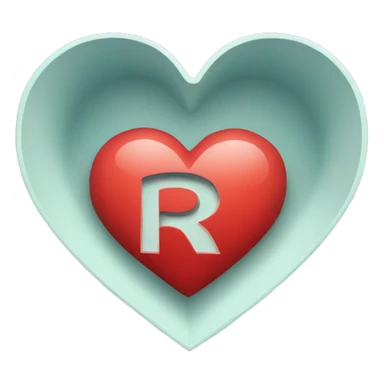letter r inside a heart sticker