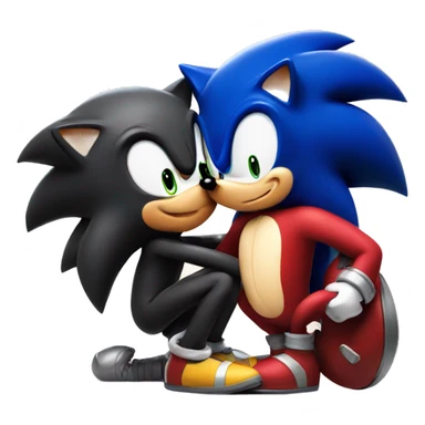 sonic the hedgehog kissing shadow the hedgehog sticker