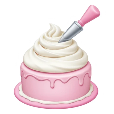 pink piping bag and white frost sticker