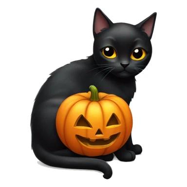 Black cat with pumpkin sticker