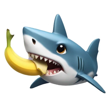 shark eating a banana sticker