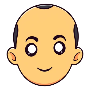 Man with an enormous forehead, comically large forehead, funny character sticker