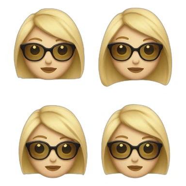 Mujer pelo corto rubia con gafas sticker