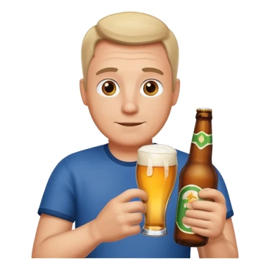 I dad with a beer bottle in his hand sticker