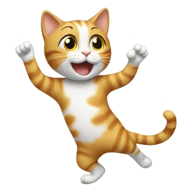 Cat doing happy dance sticker